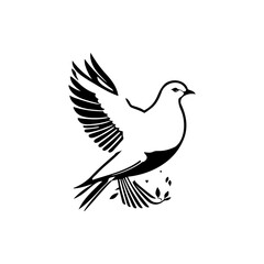 Minimalist dove illustration, symbol of serenity and new beginnings design art