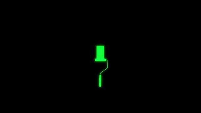 paint roller animated icon,Paint roller moving up and down concept. Thin Line Home Improvement DIY Icon Paint Roller