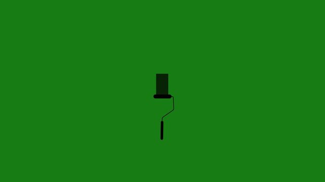paint roller animated icon,Paint roller moving up and down concept. Thin Line Home Improvement DIY Icon Paint Roller