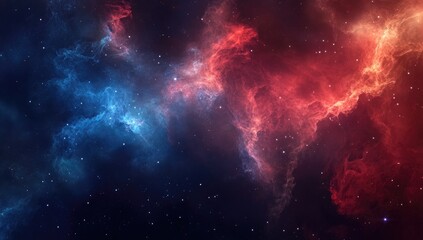 Cosmic nebula tapestry of vibrant colors