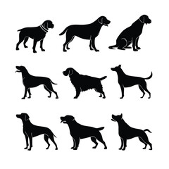 Dog Silhouette Vector Icon Set – Pet SVG Clipart Bundle for Cricut, T-Shirts, Stickers & Animal Lovers, dog silhouette vector, dog svg bundle, pet svg clipart, cricut dog svg, dog breed silhouette svg
