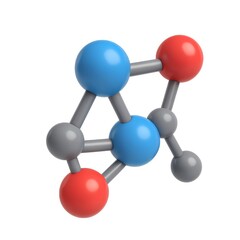 3D Model of Chemical Structure with Colorful Interactive Elements