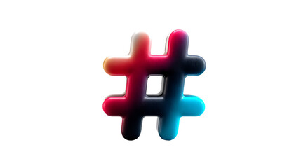 Obraz premium Gradient Hashtag Symbol with Vibrant Colors for Social Media Marketing and Design Projects