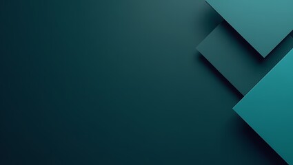 Geometric Abstraction: A modern minimalist composition, featuring layered angular shapes and a spectrum of cool teal hues, forming an elegant abstract backdrop. 