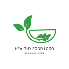 Heathy Food Logo Design Graphic Vector
