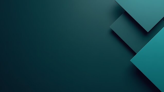 Geometric Abstraction: A modern minimalist composition, featuring layered angular shapes and a spectrum of cool teal hues, forming an elegant abstract backdrop. 