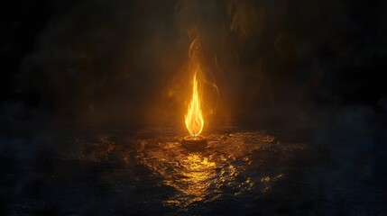 Burning light in dark environment