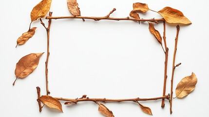 Dried leaves and branches frame