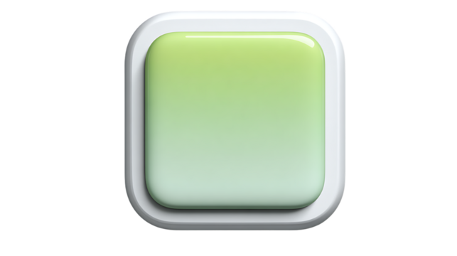 Green Gradient Button with White Border Modern UI Design Element for Apps and Websites