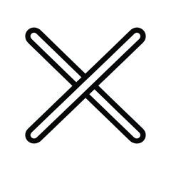 Obraz premium Intersecting Lines, Cross Shape with Rounded Ends on Transparent Background