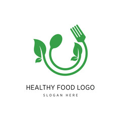 Heathy Food Logo Design Graphic Vector