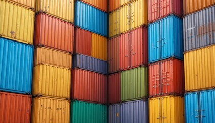 Container stacking event at shipping port cargo storage industrial scene urban environment aerial view logistics efficiency