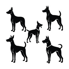 Dog Silhouette Vector Icon Set – Pet SVG Clipart Bundle for Cricut, T-Shirts, Stickers & Animal Lovers, dog silhouette vector, dog svg bundle, pet svg clipart, cricut dog svg, dog breed silhouette svg
