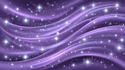 Fototapeta premium Magical Purple Galaxy Cosmic Waves Stars.