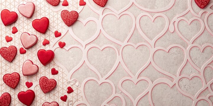 red pink love hearts background