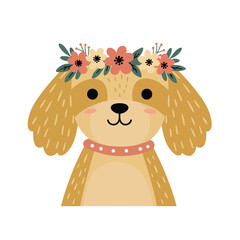 Cute green tropical fish with pink bow blowing bubbles in simple vector illustration style 