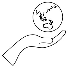 Fototapeta premium Earth hand icon 