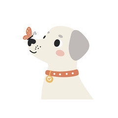 Cute red fish blowing bubbles underwater vector illustration with simple playful style and rounded shapes 