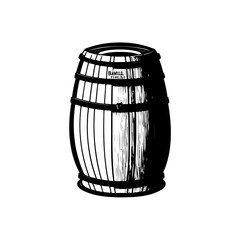 Vintage Barrel Sketch: Rustic Charm and Timeless Craftsmanship Illustration