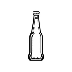 Elegant monochrome depiction of a classic glass bottle, a simple yet stylish image