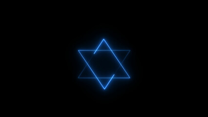 Fototapeta premium a beautiful background of neon glowing light tri angle illustration. in the middle of background . 4k illustration. 