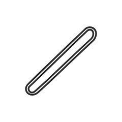 Obraz premium Isolated Oblong Capsule Shape, Double Line Stroke, White Background