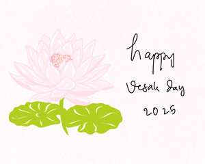 Happy Vesak day 2025 illustration for greeting card or template