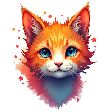 red cat with a heart