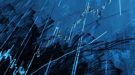 Abstract stock market chart overlay