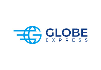 Obraz premium fast globe logo design. good for business global express logistics symbol vector concept 