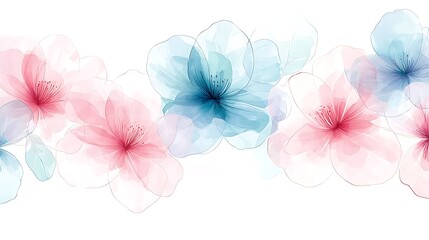 Obraz premium Floral watercolor style botanical art nature blossoms fine art pastel colors artistic view
