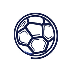 Obraz premium Isolated Soccer Ball Icon Detailed, Rounded Blue Lines, Stylized Hexagons and Pentagons