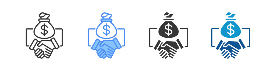 Business Agreement Multistyle Icon Sheet
