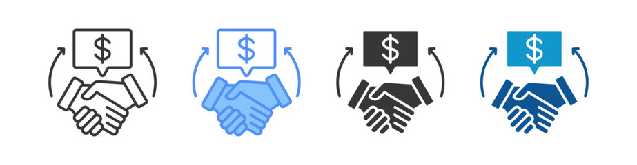 Business Deal Multistyle Icon Sheet