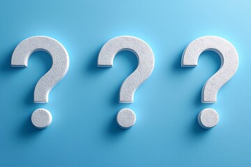 Three white question marks