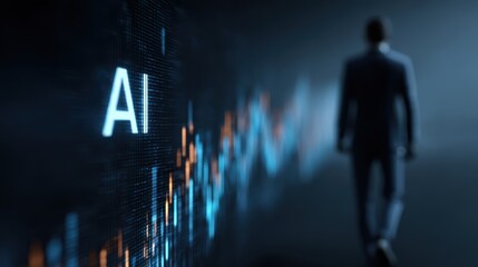 Business strategist implementing AI tools for future market growth.