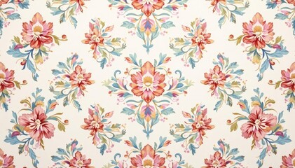 Subtle floral damask pattern in soft pastel shades , soft, flower