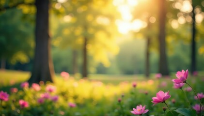 Obraz premium Abstract blurred nature scene, perfect for website backgrounds, soft, blue, photography