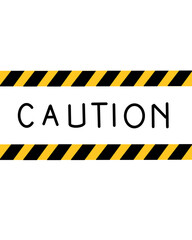 caution line warning illustration for helping guide