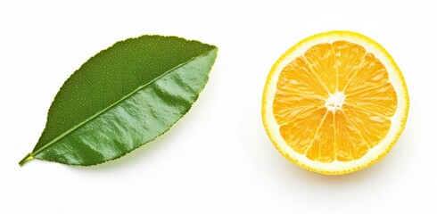 Citrus leaf and slice