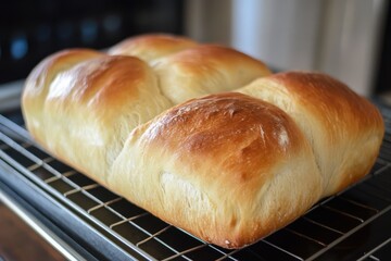 fresh fluffy homemade buns with a golden 