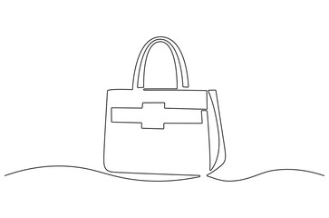 Obraz premium Continuous one line drawing of Women's handbags. Single line drawing illustration of HandBags. Fashionable style concept vector art. Doodle line illustration.