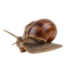 Brown Garden Snail Crawling