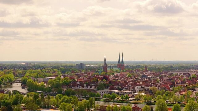 the historic germany city of luebeck 4k 50fps video