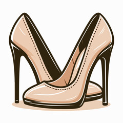 vector illustration of heels shoes