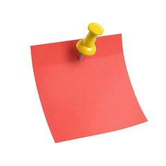 Red Sticky Note with Yellow Push Pin