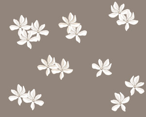 seamless white flower with pastel color background illustration. for printable or wrapping