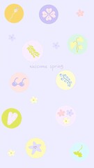 set icon summer with color pastel background vector illustration. for printable or wrapping. 
