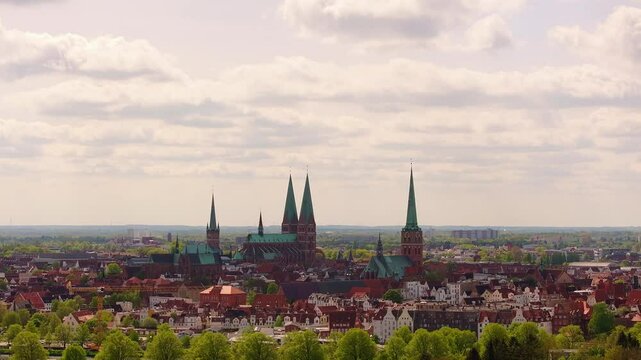 the historic germany city of luebeck 4k 50fps video