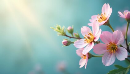 Obraz premium Delicate small-scale floral sprigs, pastel hues, flowers, bloom